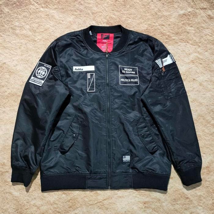 jaket bomber saku samping FELTICS NEW YORK UNITED STATES OF AMERICA jaket casual murah bagus size XL