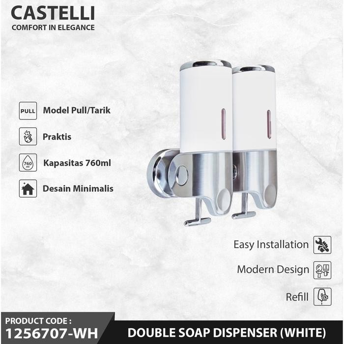 

CASTELLI 1256707-WH Tempat sabun cair DOUBLE SOAP DISPENSER - Putih