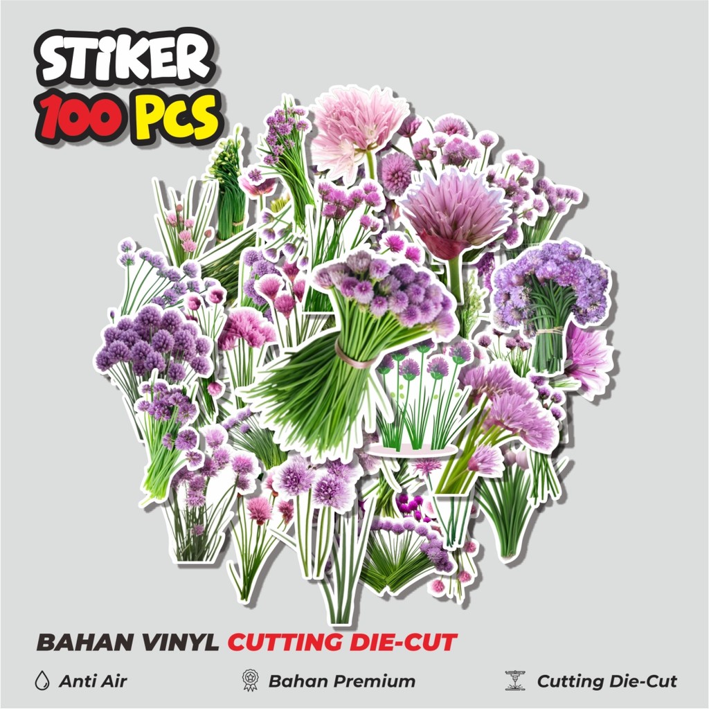 

Terbaru! 50 pcs Stiker Chives Blossom Flower [Bunga Kucai] Dekorasi Lucu Kreatif untuk Notebook, Skateboard, HP