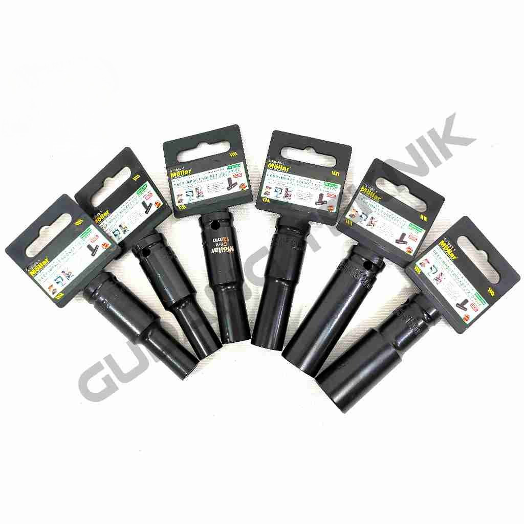 MOLLAR Mata Kunci Sock Socket PANJANG 1/2" 8mm 10mm 12mm 14mm 17mm 19mm 6PT MOLLAR / Mata Kunci DEEP