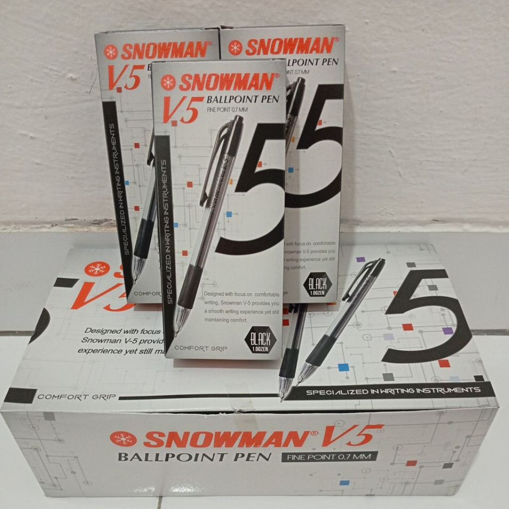 

New pen snowman V5 0.7 mm(harga di atas untuk per 1pak/12 pcs)Premium