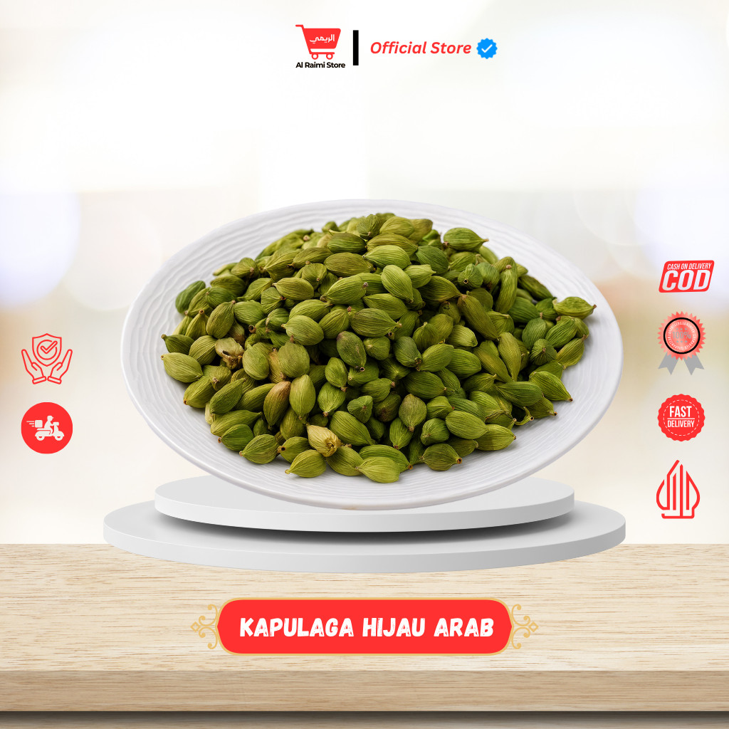 

Kapulaga Hijau Arab/Kapulaga India Hijau kemasan 100 GR From Raimi Mart