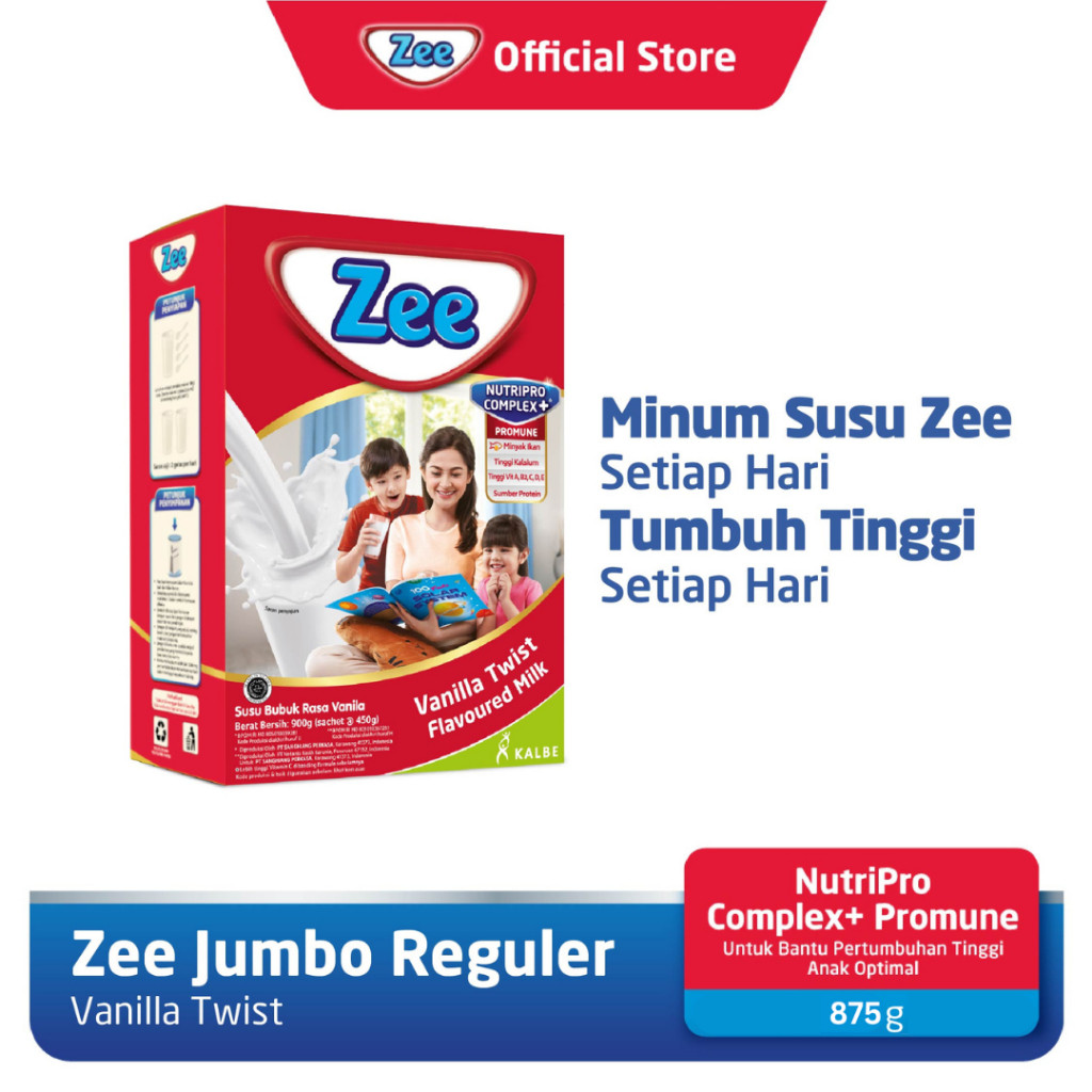 

Zee Reguler Jumbo Vanilla Twist Milk 875gr