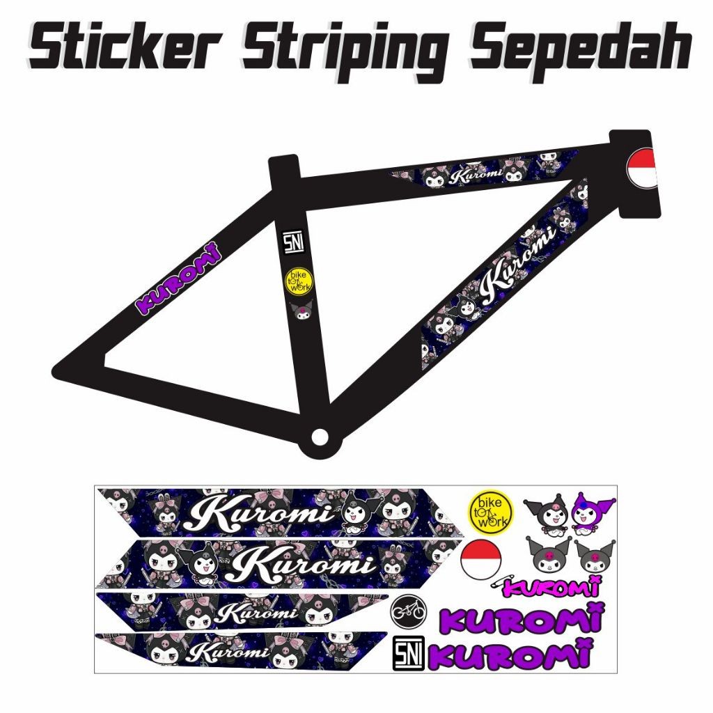 STIKER SEPEDAH VARIASI KUROMI STIKER SEPEDAH STIKER SEPEDAH