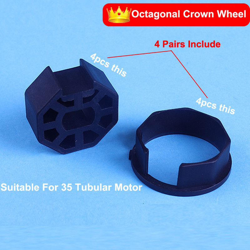 

Brandneues 4 Paar/Packung achteckiges Kronenrad, geeignet für 35 Rohrmotoren, Zubehör für elektrische Vorhänge oder Rollläden