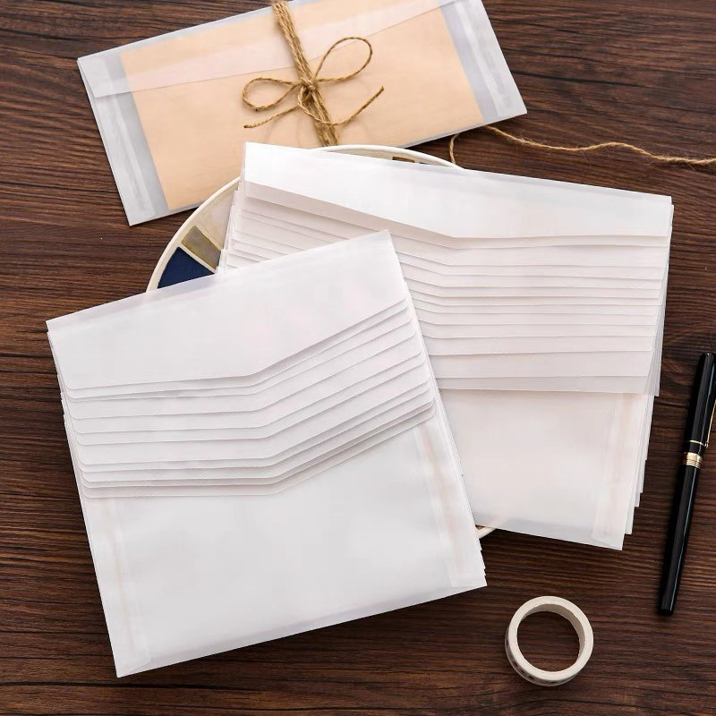 

30/50/100PCS 4.9×7 in Semi-transparent Sulfuric Acid Paper Envelopes For Postcard Card Storage Bag Wedding Invitation Gift