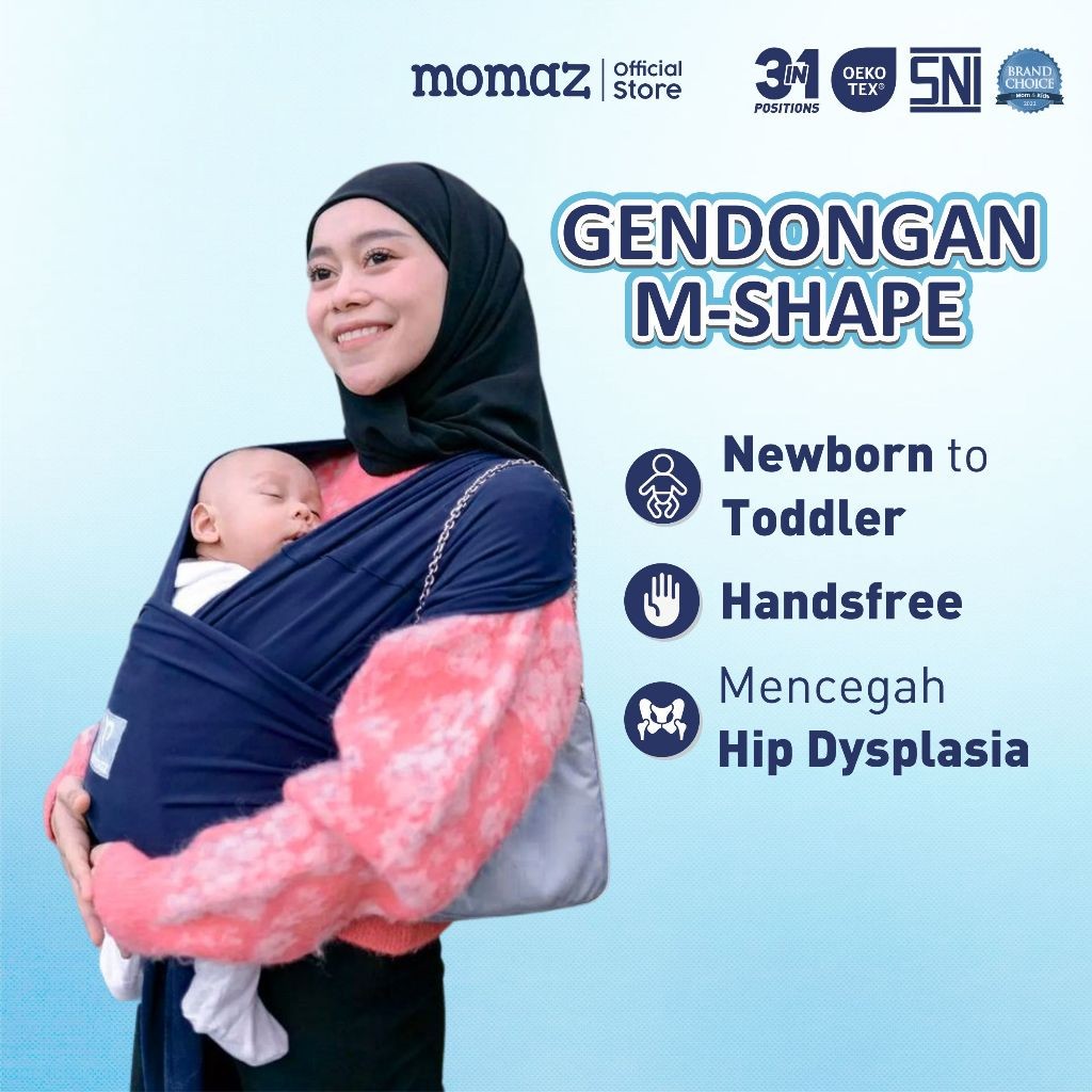 Momaz Gendongan Bayi Newborn - Gendongan Mshape Bayi - Perlengkapan Bayi Baru Lahir - Kado Bayi