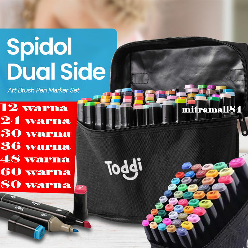 

Spidol Warna Warni 1 Set Stabilo 12-80 Warna Dual Side Fine Art Brush Pen Animation Marker Set