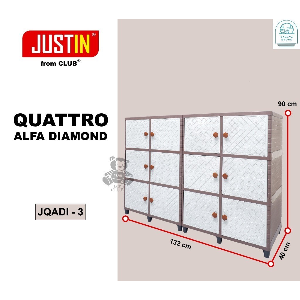 Justin Quatro 3 Susun (CLUB) -  Lemari plastik Club JQAL Susun 2 Susun 3 | Lemari Serbaguna | Lemari