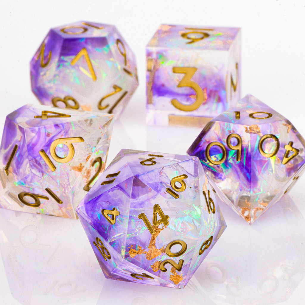 DnD Handmade Resin Dice, Polyhedral Dice Set for Dungeons and Dragons, d and d dice, Sharp Edged Res