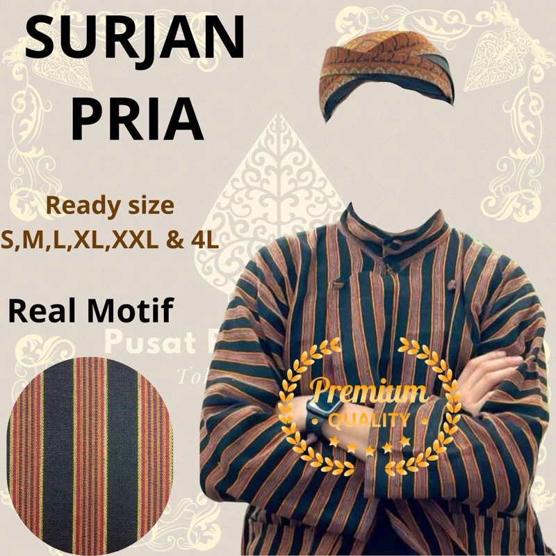 PROMO Ready Siap Kirim!!! Baju Adat Jawa Lurik Dewasa Pria Baju Lurik Adat Jawa Dewasa  Baju Jawa Lu
