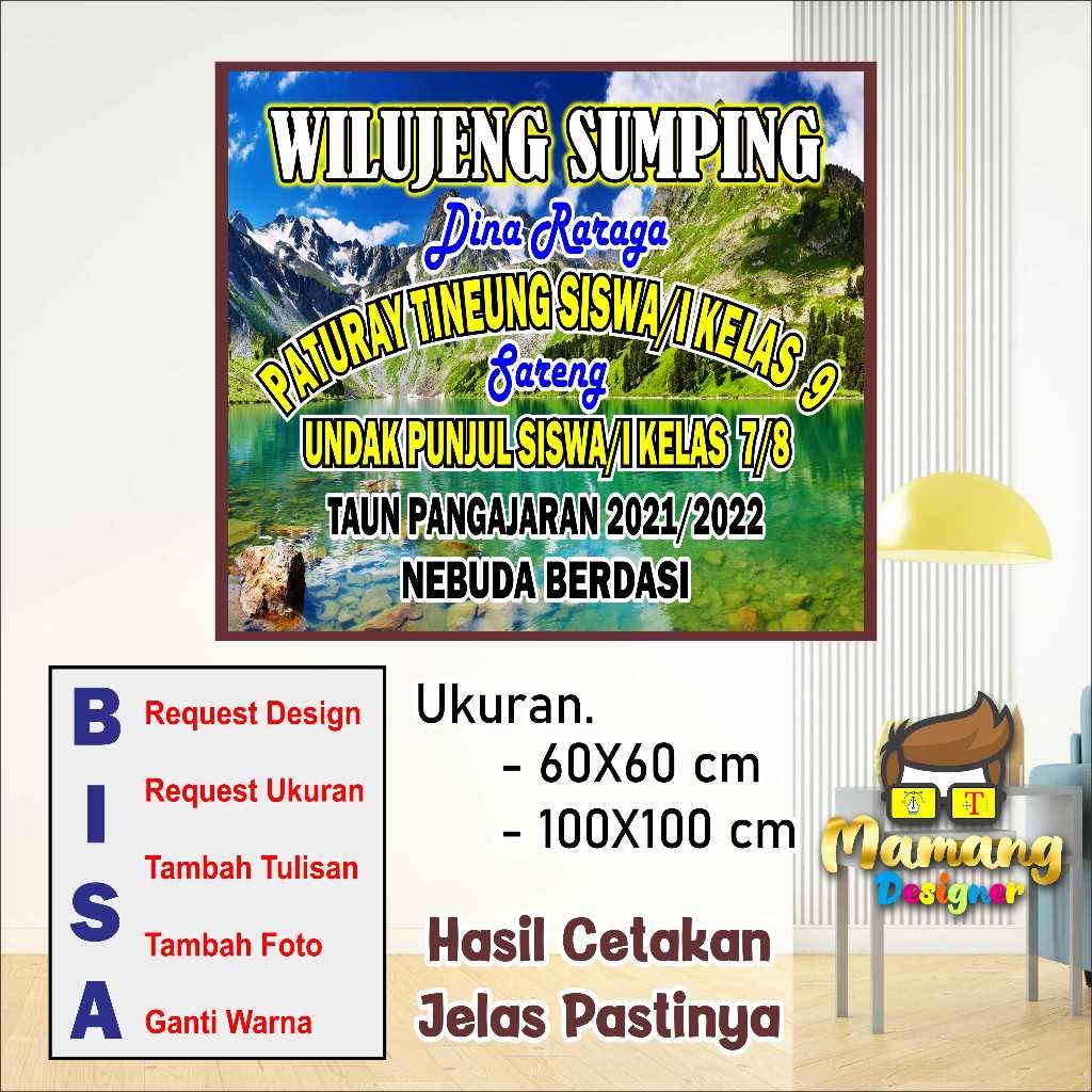 Backdrop Cetak Spanduk Banner Ucapan Selamat Datang di Wisuda Sekolah bb