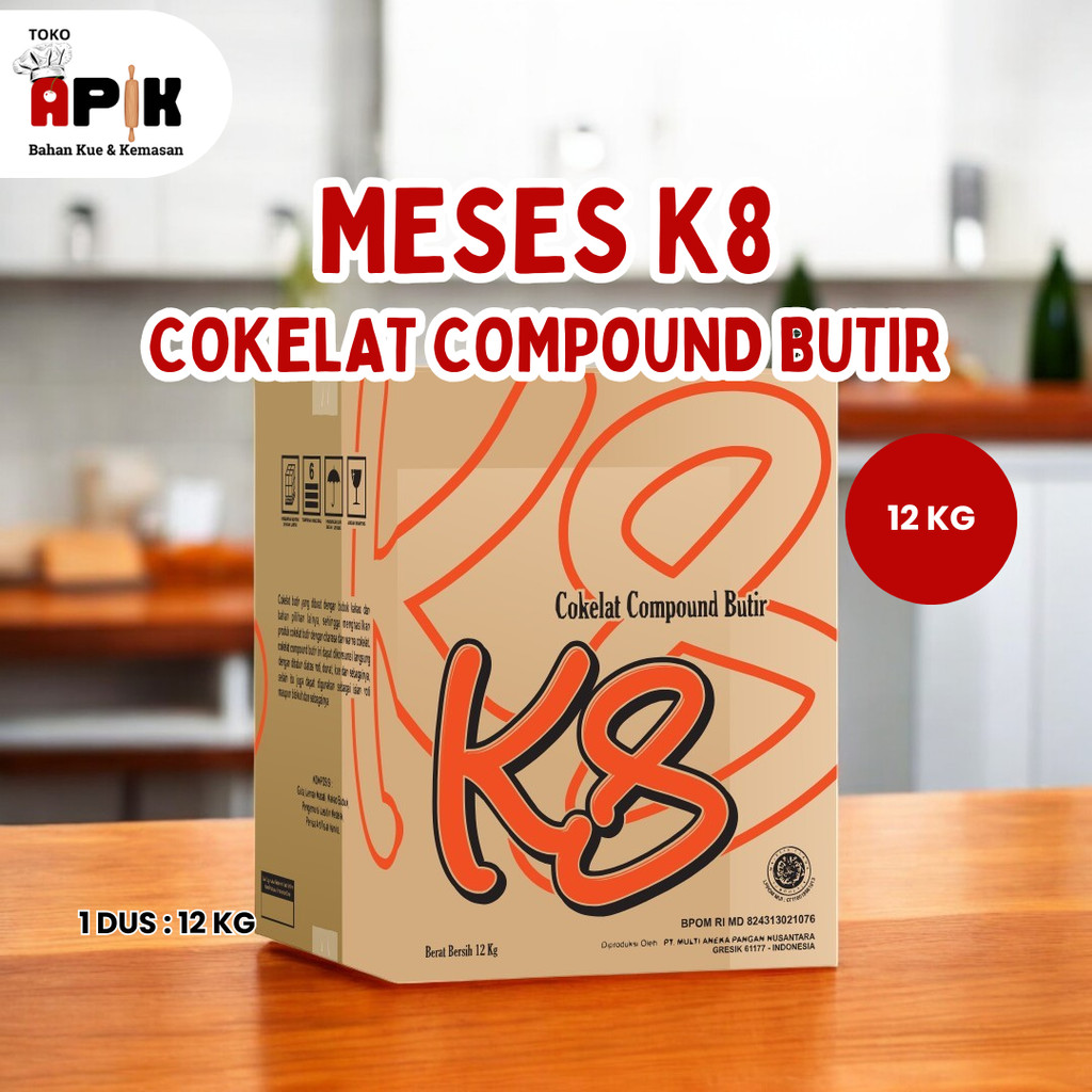 [ DUS ] MESES COKELAT BUTIR K8 POLOS BERAT 12 KG / PREMIUM UNTUK USAHA KUE ROTI