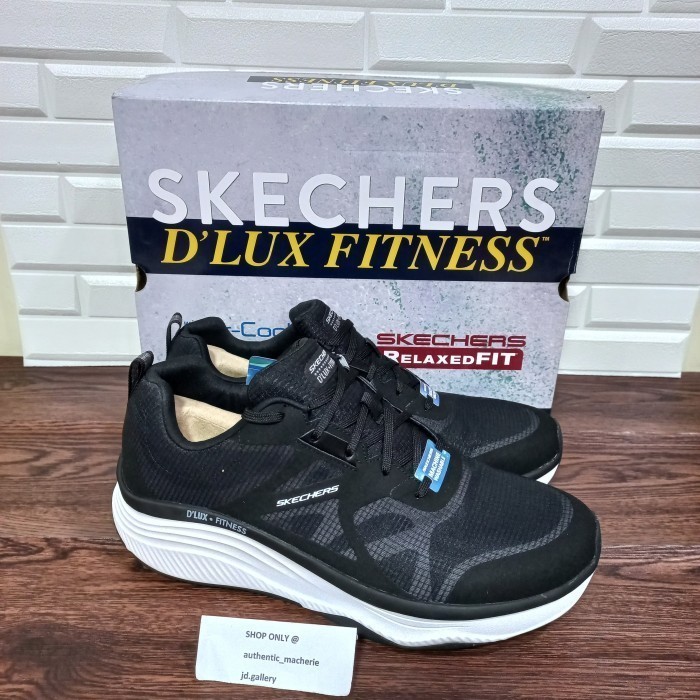 Original SALE 70% SEPATU SKECHERS D'LUX FITNESS 232357 BKW MAN