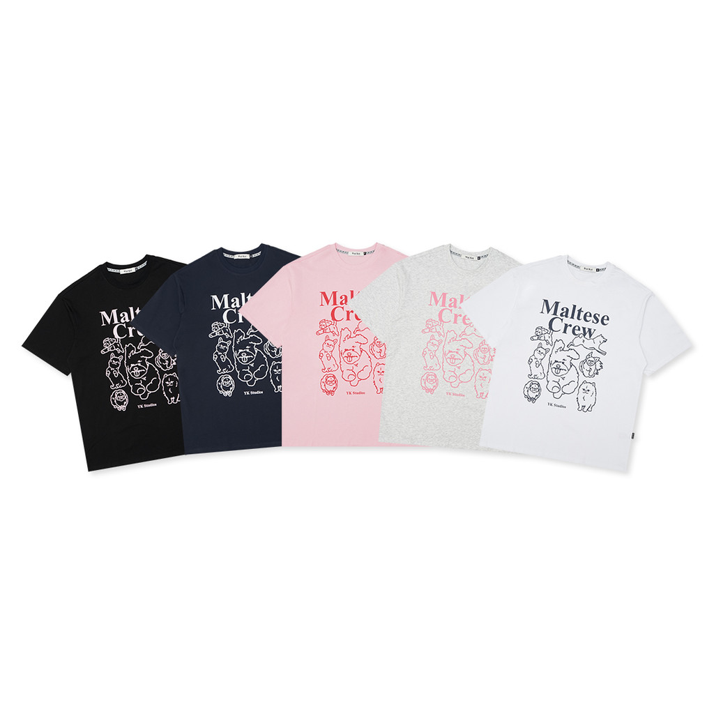 Wai Kei Maltese Crew Line Graphic T-Shirt