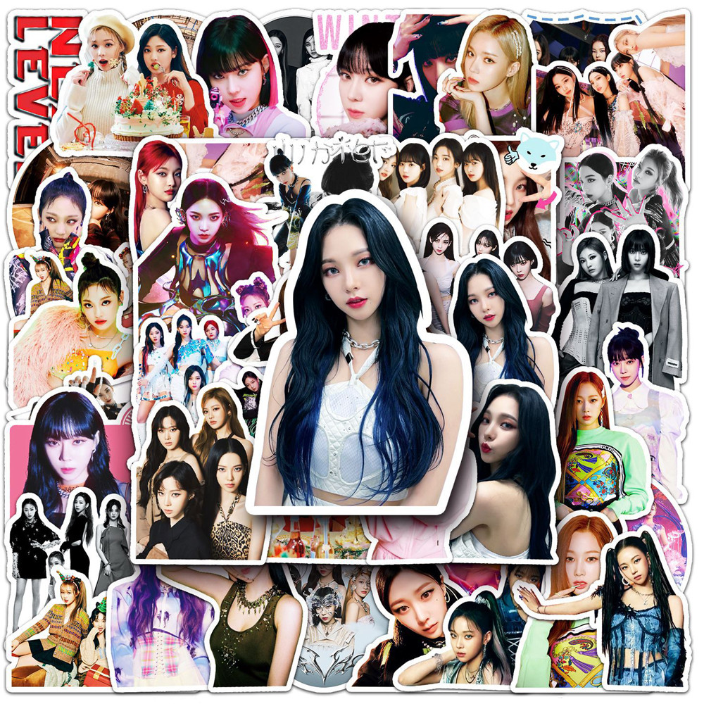 

10/30/50pcs Korean Girl Group aespa Kpop Stickers Cute Graffiti Decals Decoration DIY Notebook Phone Case Luggage Sticker Gifts