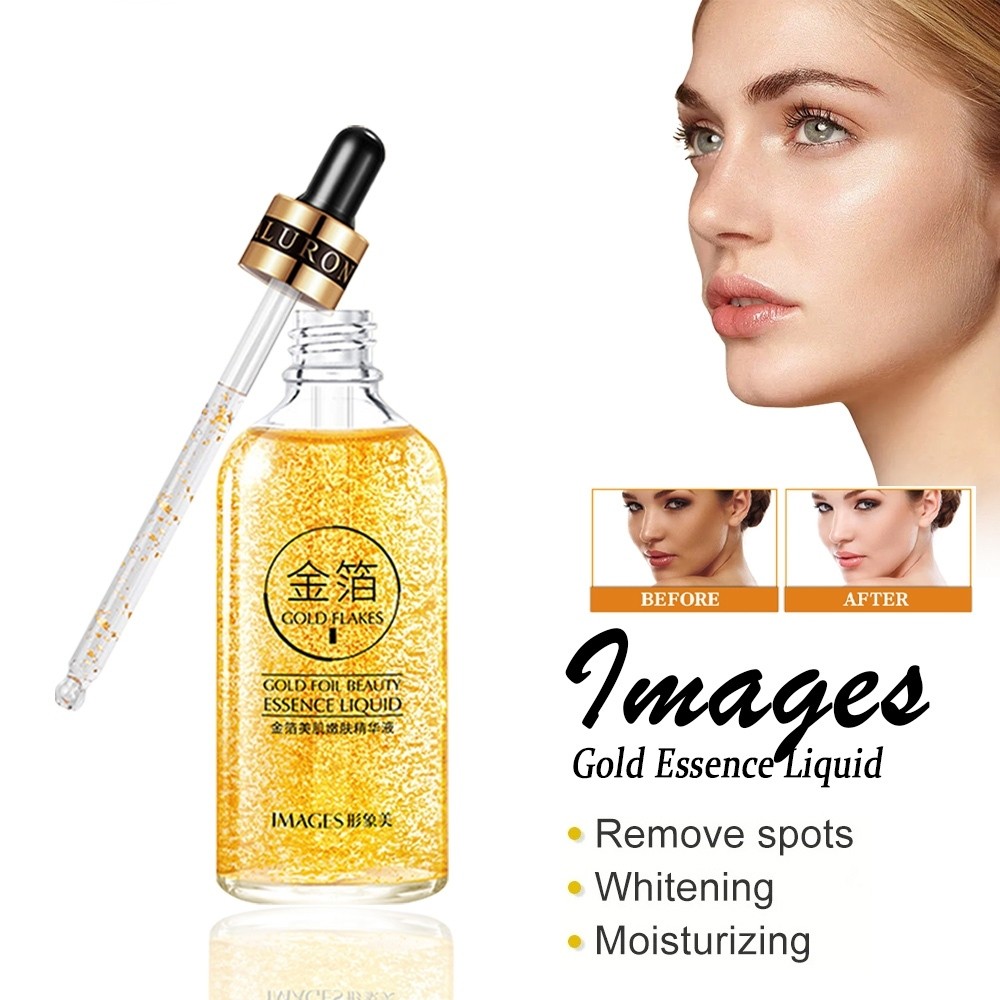 Images Gold Foil Beauty Essence Liquid Serum Wajah Glowing Menghilangkan Flek Hitam dan Bekas Jerawa