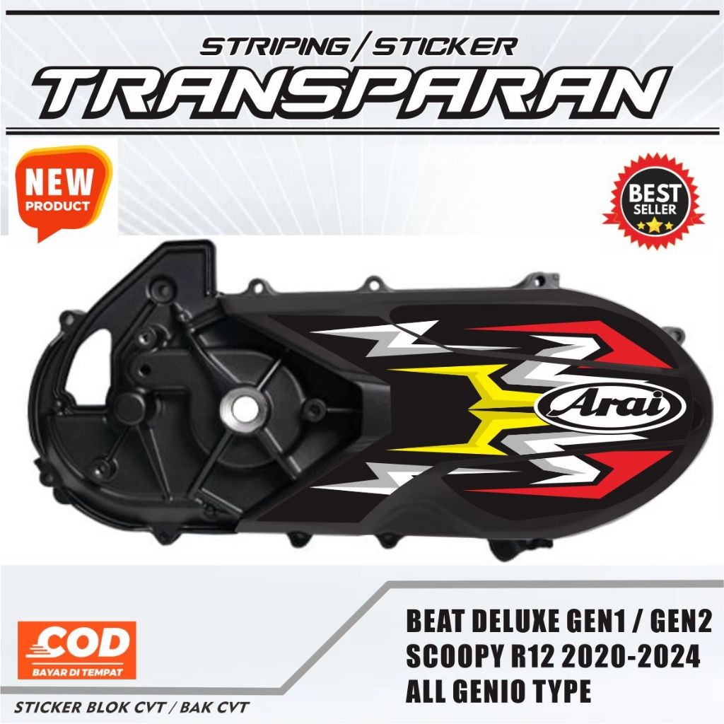 LIS VARIASI / STIKER BAK CVT RANSPARAN STIKER CVT GENIO SCOOPY BEAT DELUXE VARIASI CVT