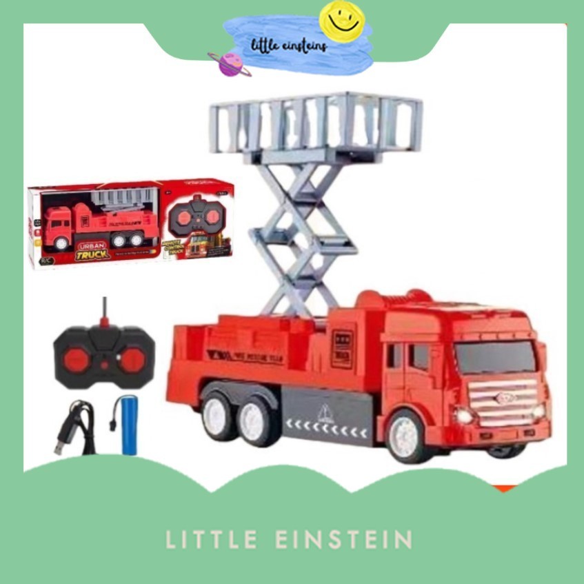 Little Einstein Mainan Anak RC URBAN TRUCK FIRE RESCUE 833-49 Mainan Truck RC Mobil Pemadam Remote C