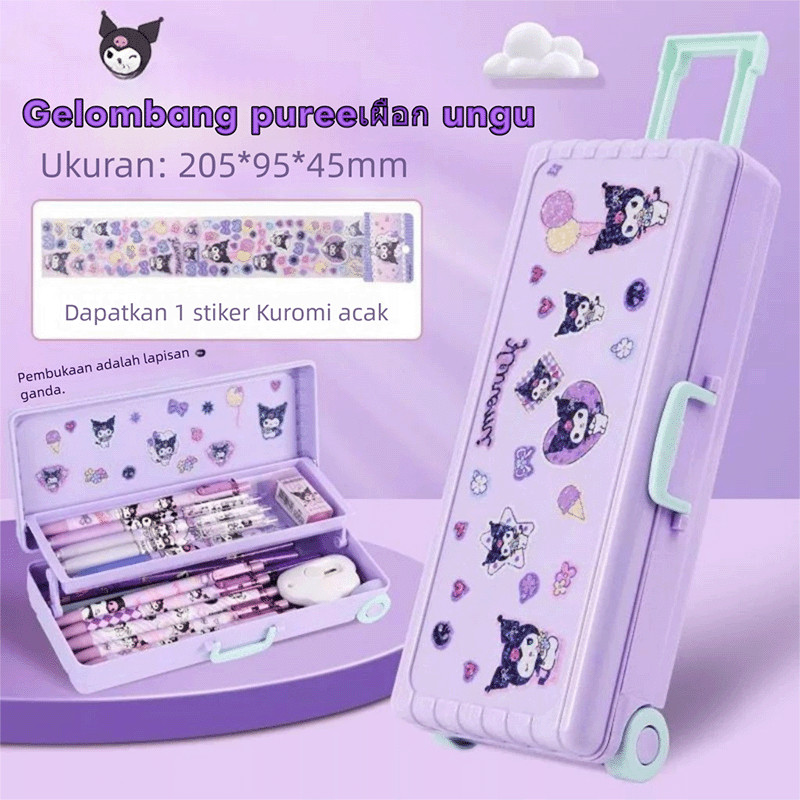 

TEMPAT PENSIL KOPER RODA 2 TINGKAT KARAKTER SANRIO KUROMI MELODY VIRAL ALAT TULIS SEKOLAH ANAK Tempat Pensil Kreatif Model Baru Memberikan Stiker Kartun