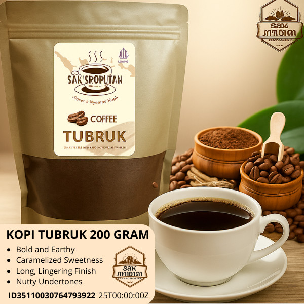 Bubuk Kopi Tubruk 200 GRAM bubuk kopi hitam enak nikmat murah