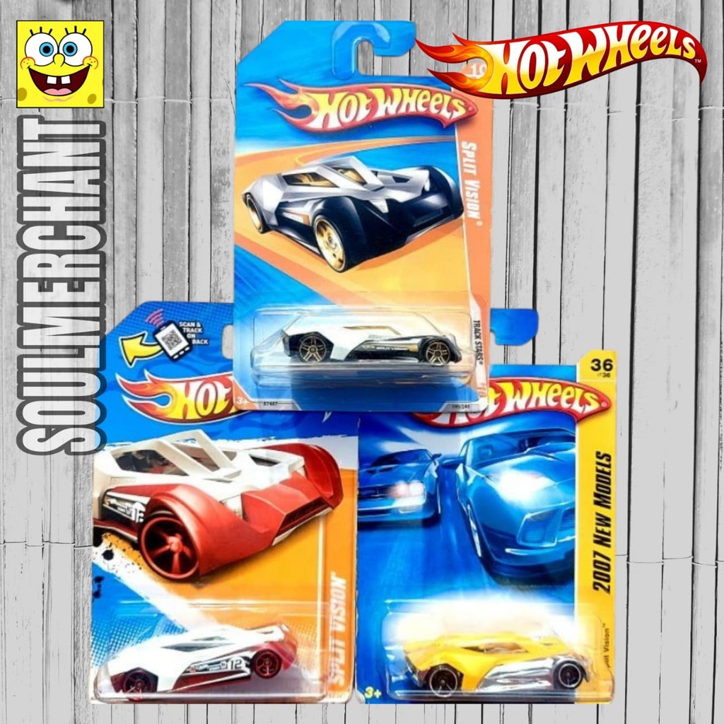 HOTWHEELS SPLIT VISION KUNING HITAM PUTIH DIECAST TRACK STARS ACES