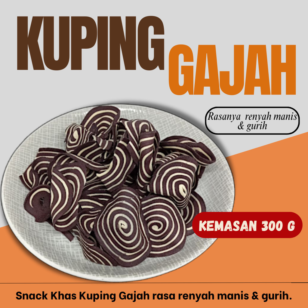 

Kuping Gajah mini 250gram cemilan Renyah Manis lezaat