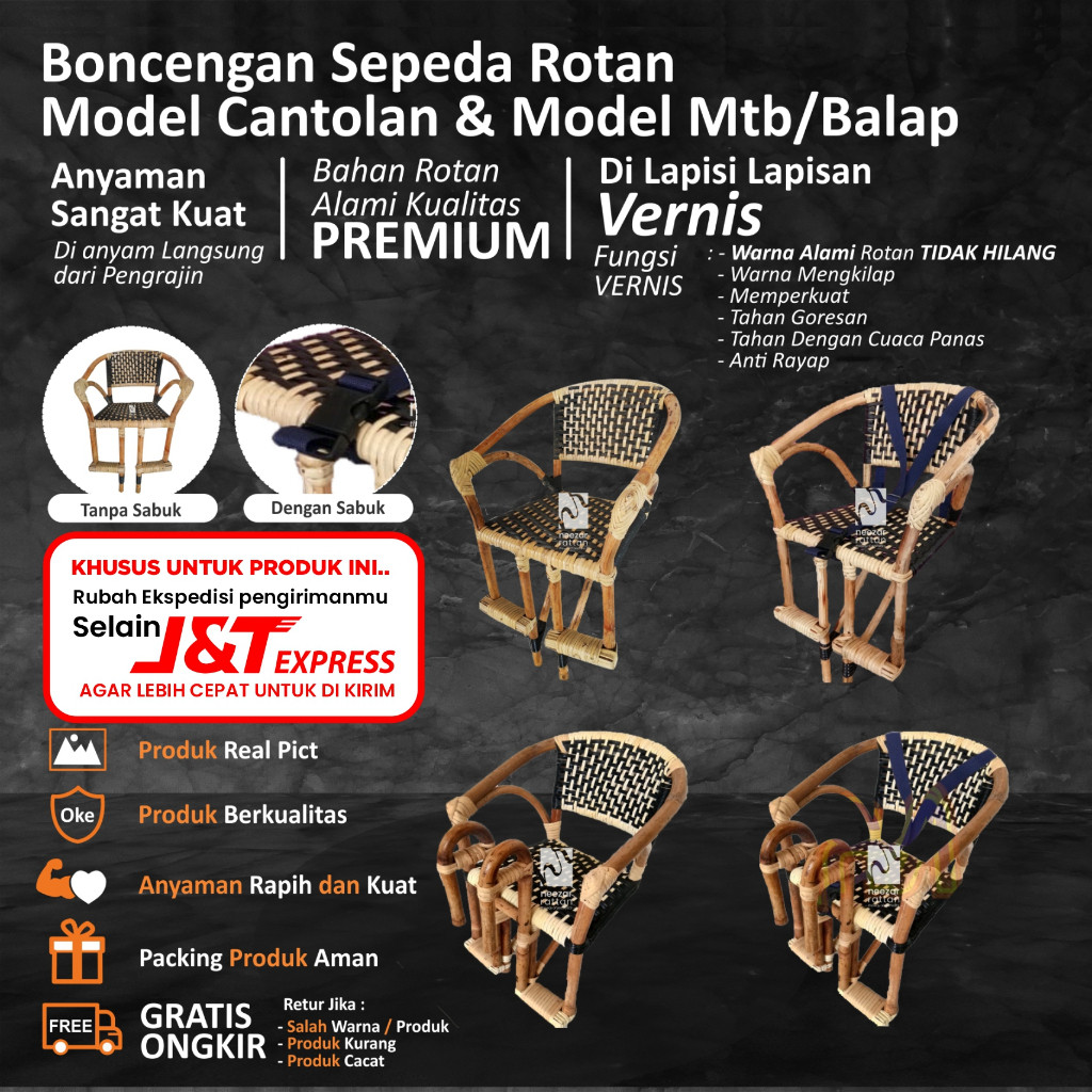 Kursi Boncengan sepeda Anak depan MTB, Polygon, Gunung murah Rotan