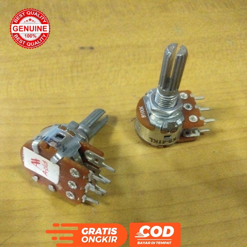 POTENSIO ROTARY STEREO STR A PLUS 100K 100 K POTENSIOMETER