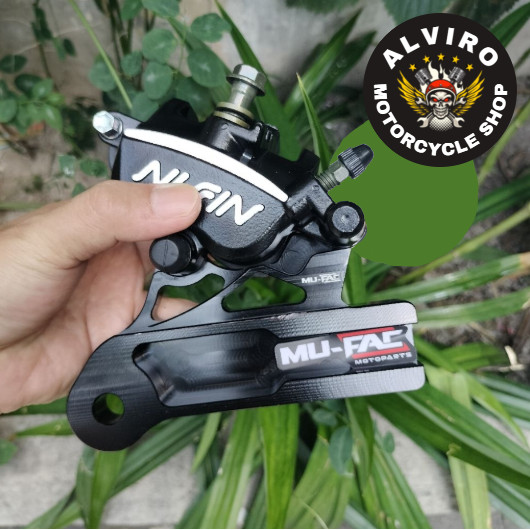 Breket Cnc + Kaliper Nissin Samurai 2P Untuk Belakang Satria Hiu 2 Tak Disc 220mm (COD)