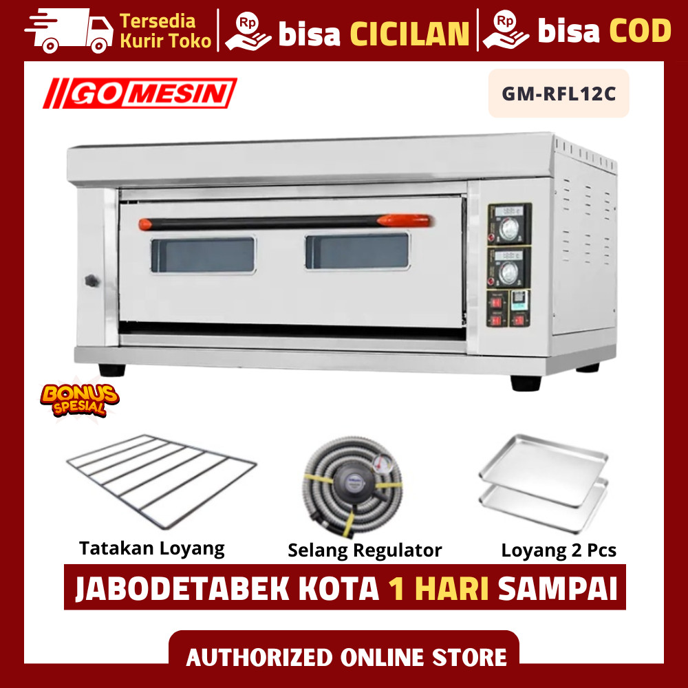 Gas Baking Oven Getra 1 Deck 2 Tray Getra RFL-12SSGC.E Oven Pemanggang Roti Kue