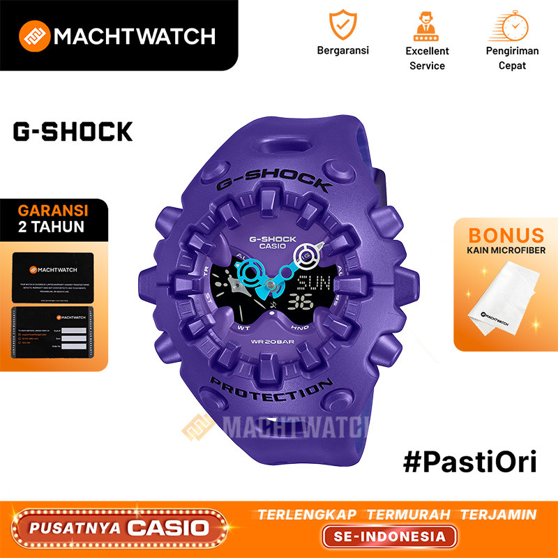 Jam Tangan Pria Casio G-Shock GA-V01-2ADR CoolEyes Alien Analog Digital Dial Purple Resin Band