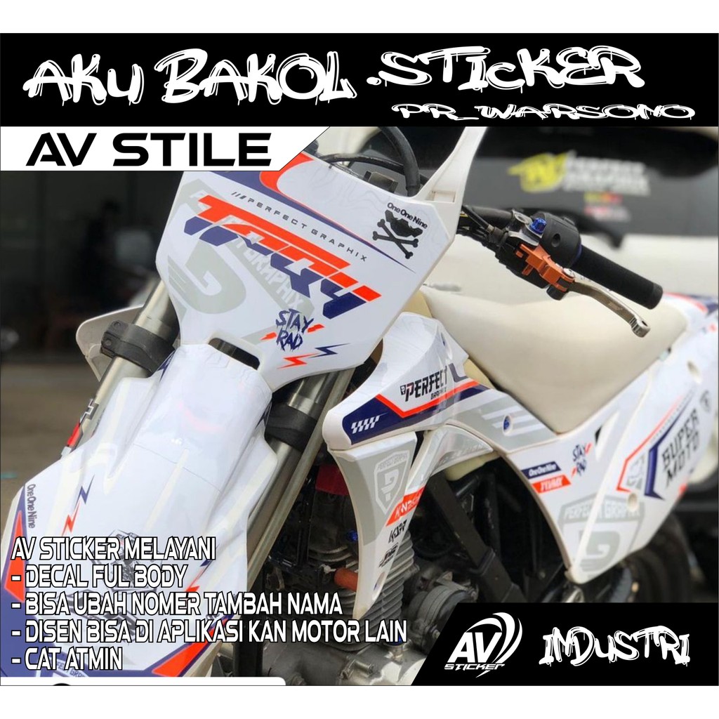 408 DECAL KLX GORDON MOTIF SIMPEL KEREN