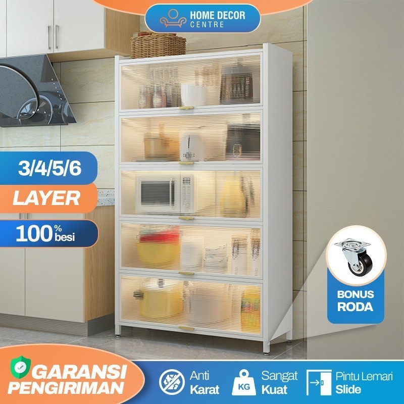 LEMARI BESI SERBAGUNA LEMARI PIRING ALUMINIUM RAK DAPUR BESI SERBAGUNA LEMARI DAPUR MINIMALIS FULL B