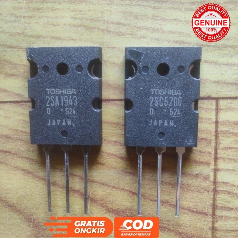 TR FINAL TOSHIBA 2SA1943 2SC5200 LOT 524 ORIGINAL JAPAN SA 1943 SC 5200 SATU SET