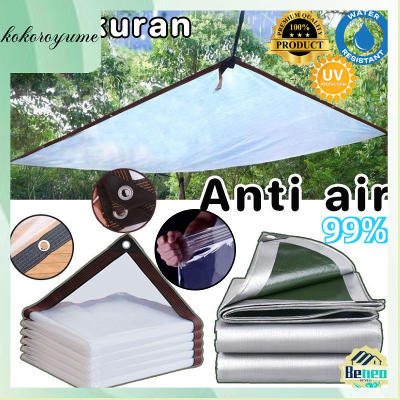 BENEONY PE Tirai Plastik Transparan Bening Clear Anti-UV Terpal Plastik Bening Tebal Tahan Hujan Dan