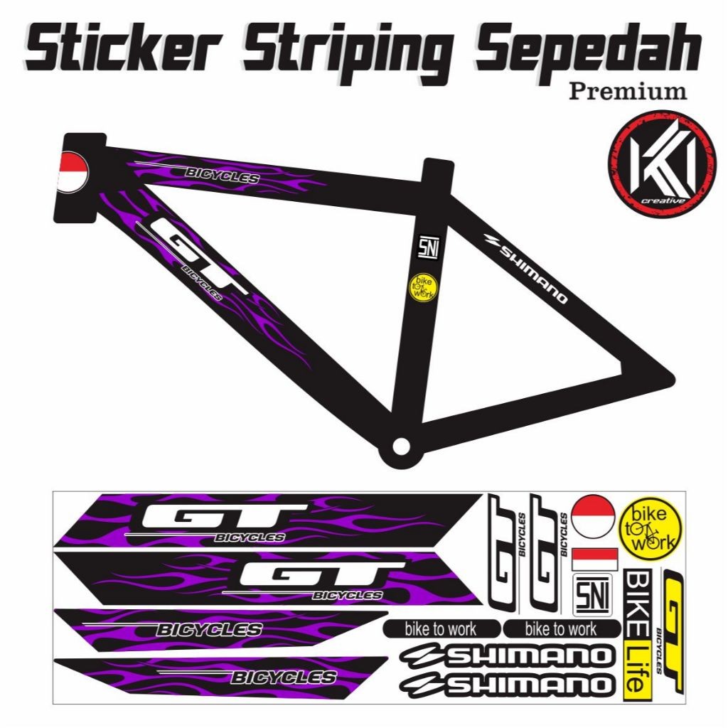 STICKER STRIPING SEPEDAH GT NEW MOTIP ELEGAN SIMPEL NEW VARIASI STRIPING BIKE