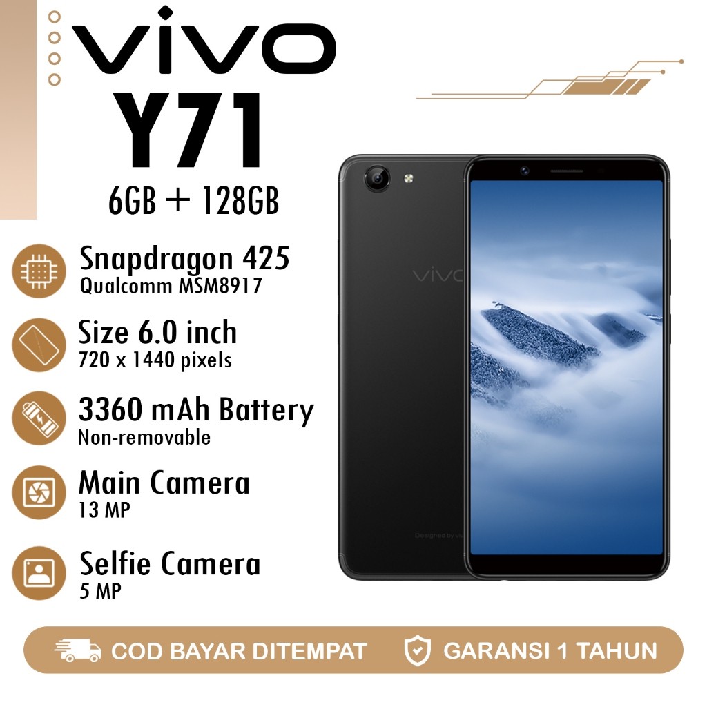 CASEORY HP VIVO Y71 6+128GB Hp Murah Smartphone Fullset Garansi 12 Bulan