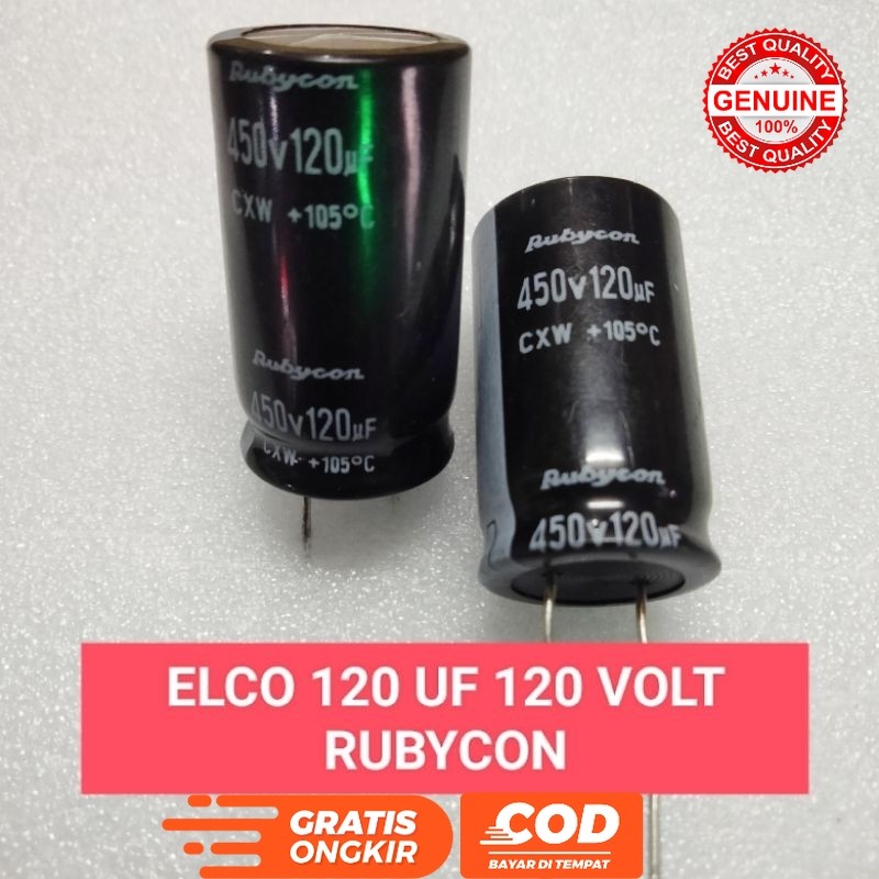 ELKO 120 UF 450 VOLT ELCO 120UF 450V MERK RUBYCON