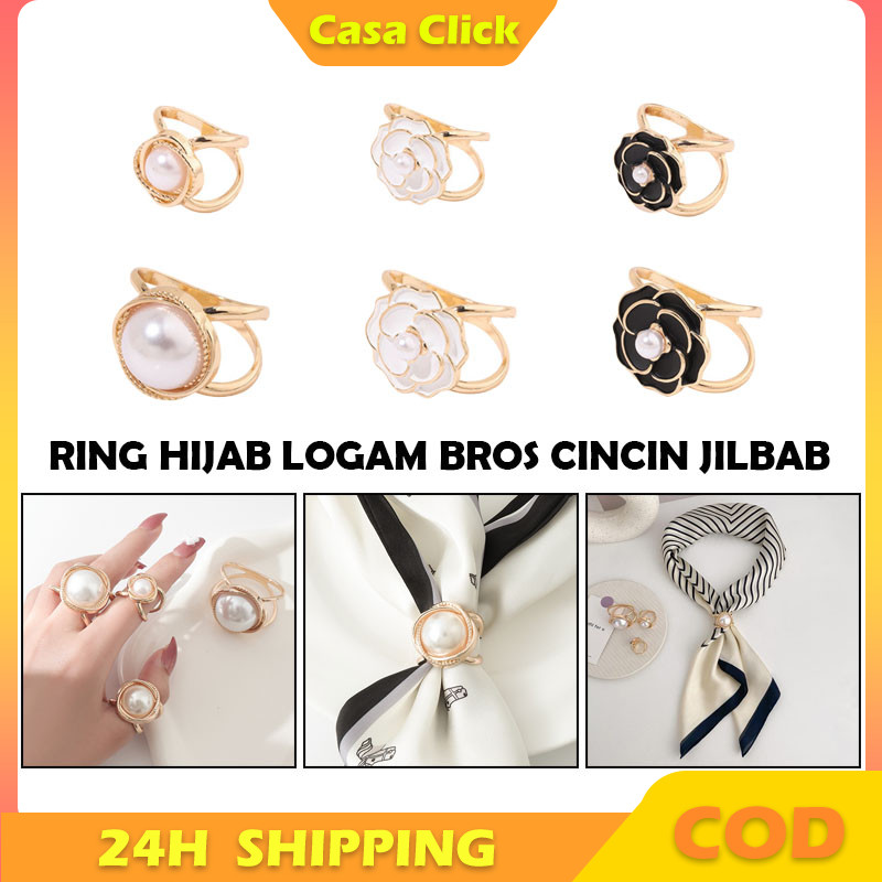 Ring Bros Multifungsi Bros Ring Cincin Mewah Besar Aksesoris Scarf Buckle Alloy Ring Cincin Hijab