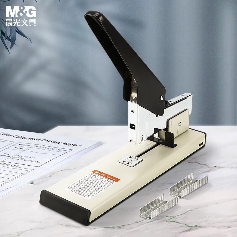M & G Heavy Duty Manual Stapler for Office Use Long Arm 100-200 Sheets Capacity Extra Large Magazine