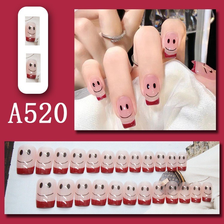 Set Kuku Palsu 24pcs Dengan Lem Fake Nail Art Kuku Palsu / 24Pcs Kuku Palsu Fake Nail Kuku Palsu Aes