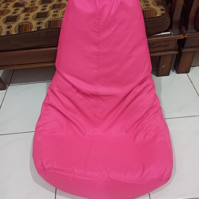 Bean Bag Pumpkin + Isi size Small / Anak-anak - Taslan Waterproof - Merah Muda