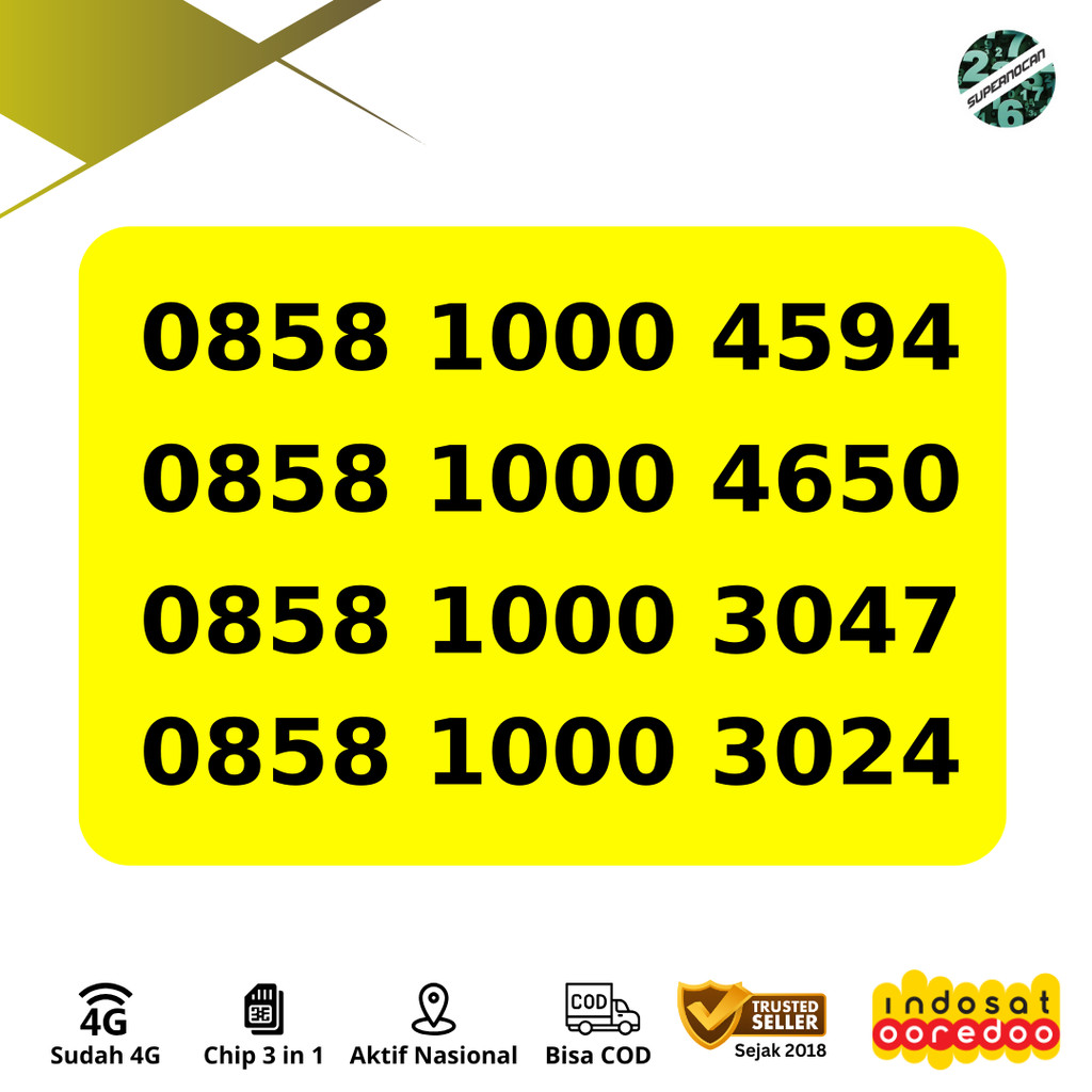 NOMOR CANTIK INDOSAT SERI 0858 1000 RAPIH MUDAH DI HAFAL - 5G READY