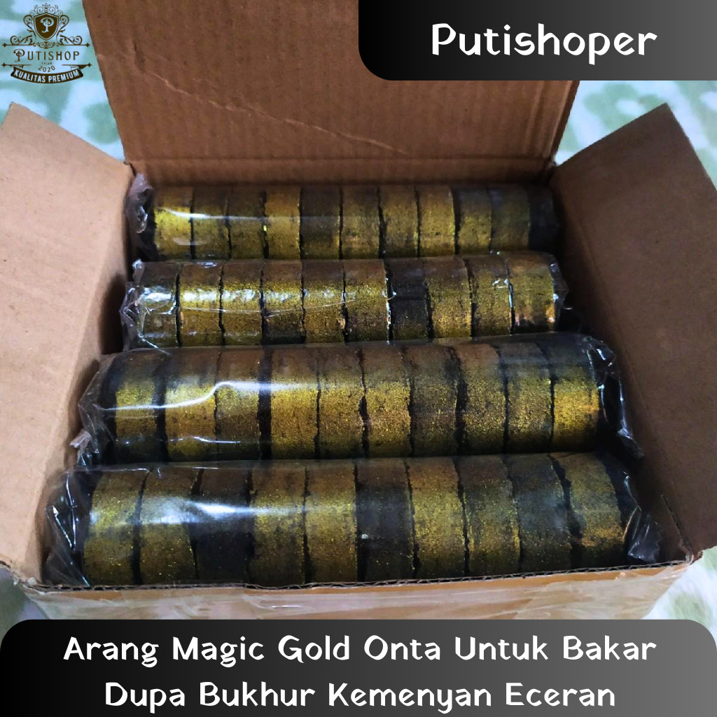 Arang Magic Gold Onta Untuk Bakar Dupa Bukhur Kemenyan Eceran