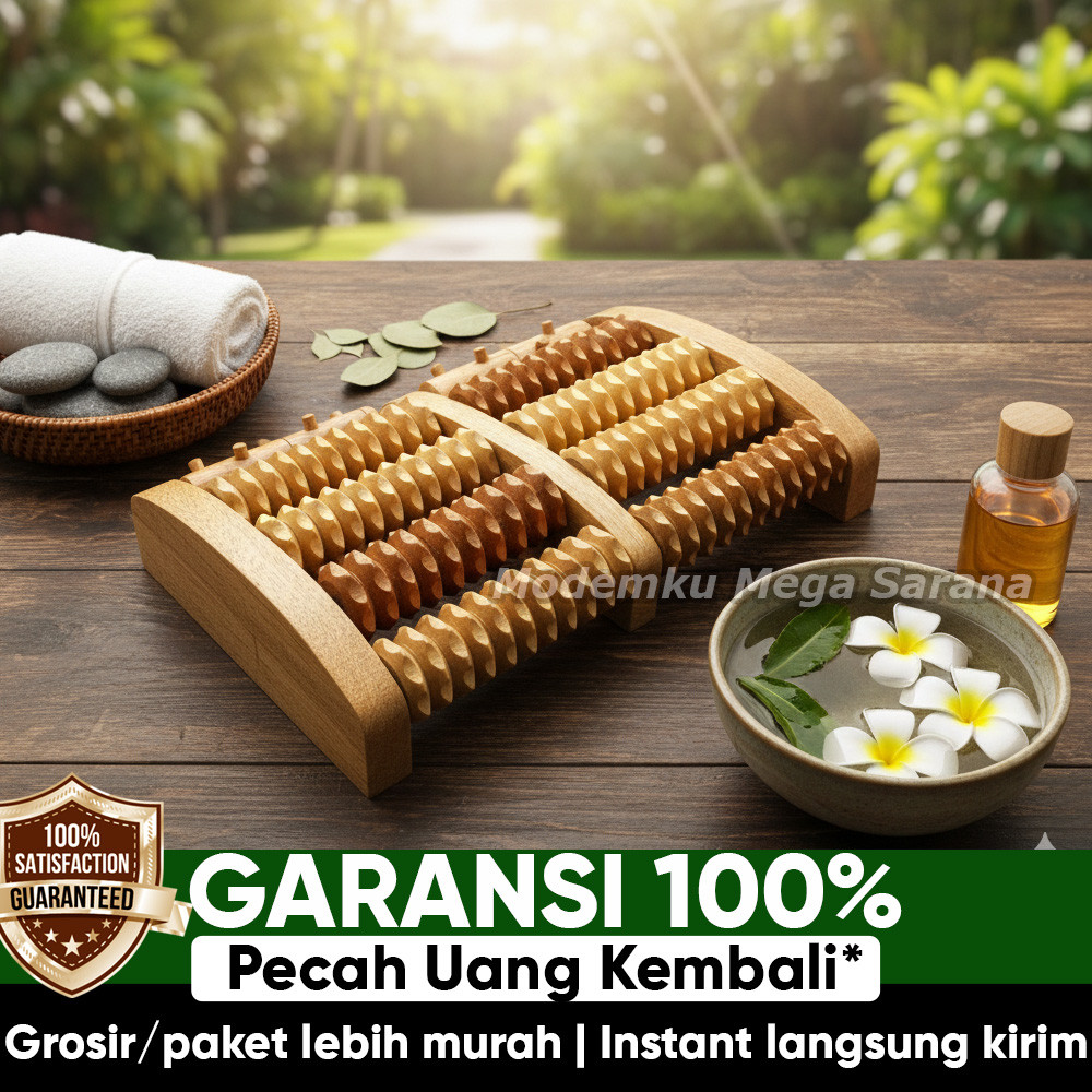 Alat Pijat Refleksi Kaki Tradisional Kayu 10 Roll