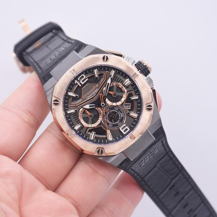 Promo Original Crocodile CM-049G34B Jam Tangan Pria Analog Chronograph CM049 Hitam Garansi Resmi
