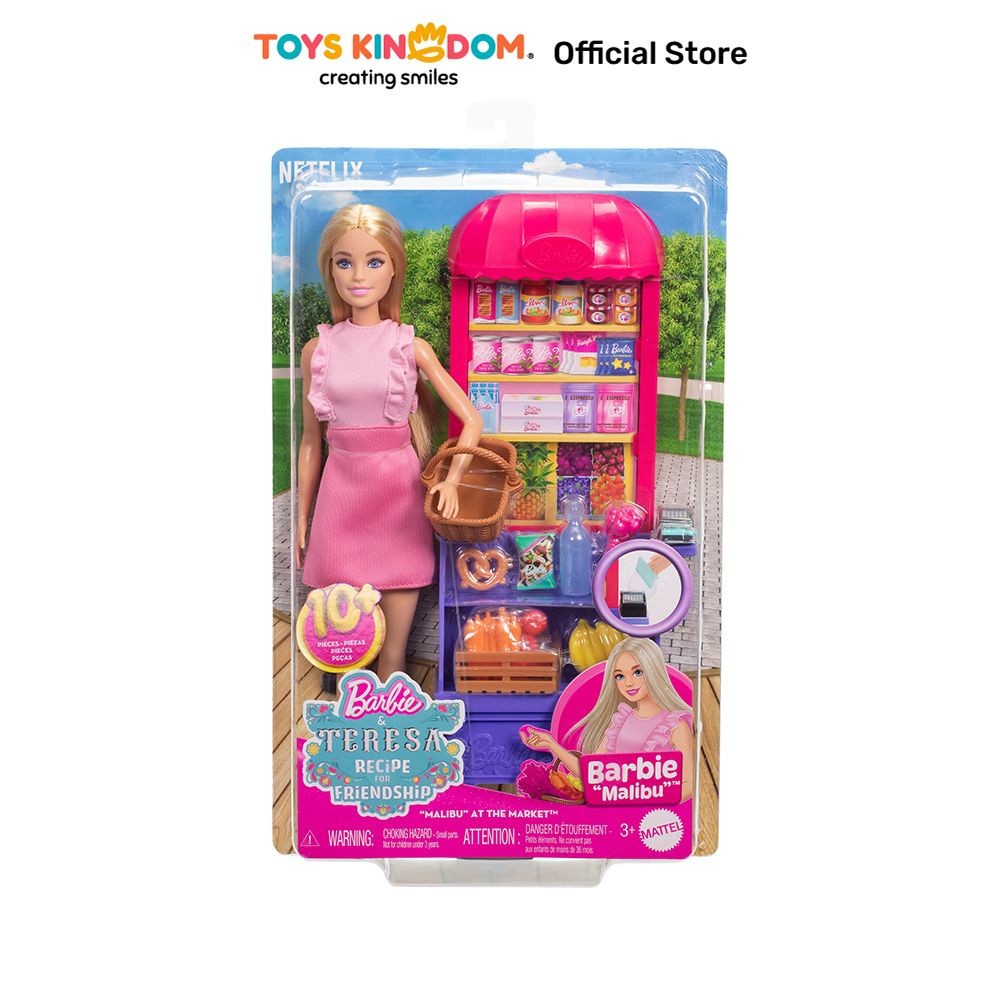 Toys Kingdom Barbie Playset Boneka Malibu At The Market JCT05 - Mix Fashion Doll Roleplay Belanja Mi