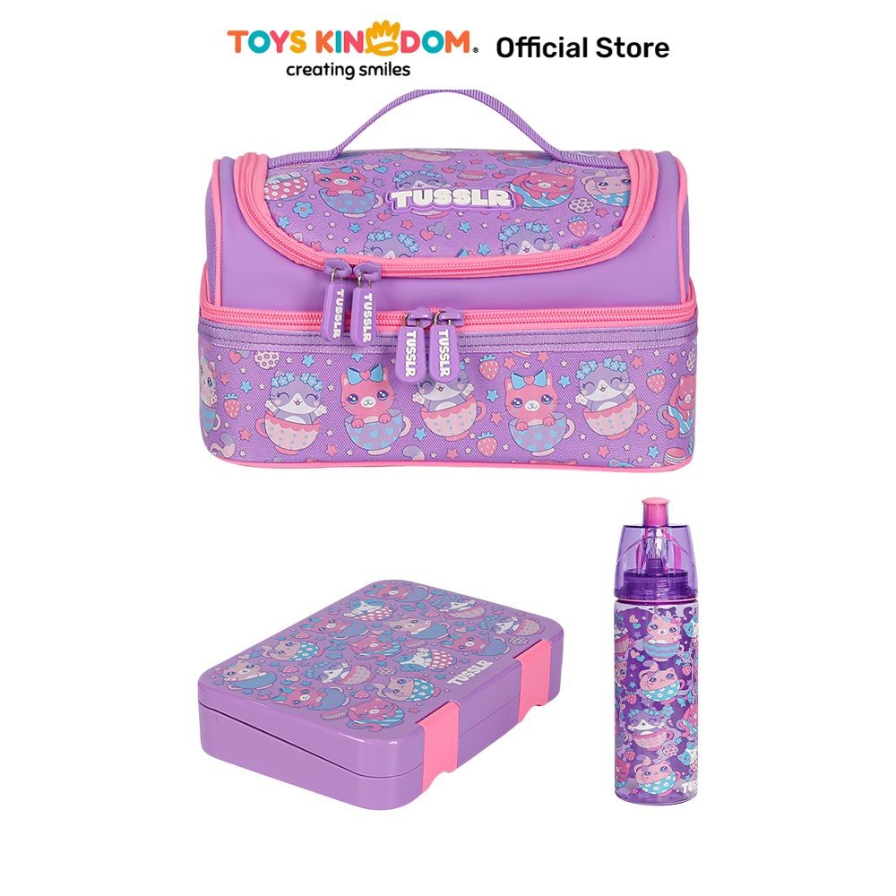 Toys Kingdom Tusslr Set Perlengkapan Sekolah Cat Versi 2 - Ungu School Stuff Student Botol Minum Kot