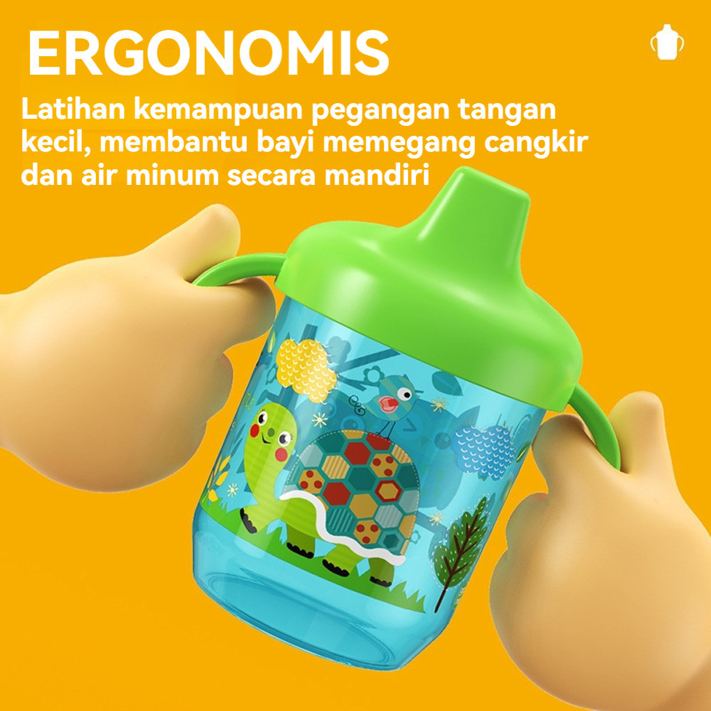 Sippy Cup Bayi Straw Training Mug Anti Tumpah Gelas Minum BPA Free Straw